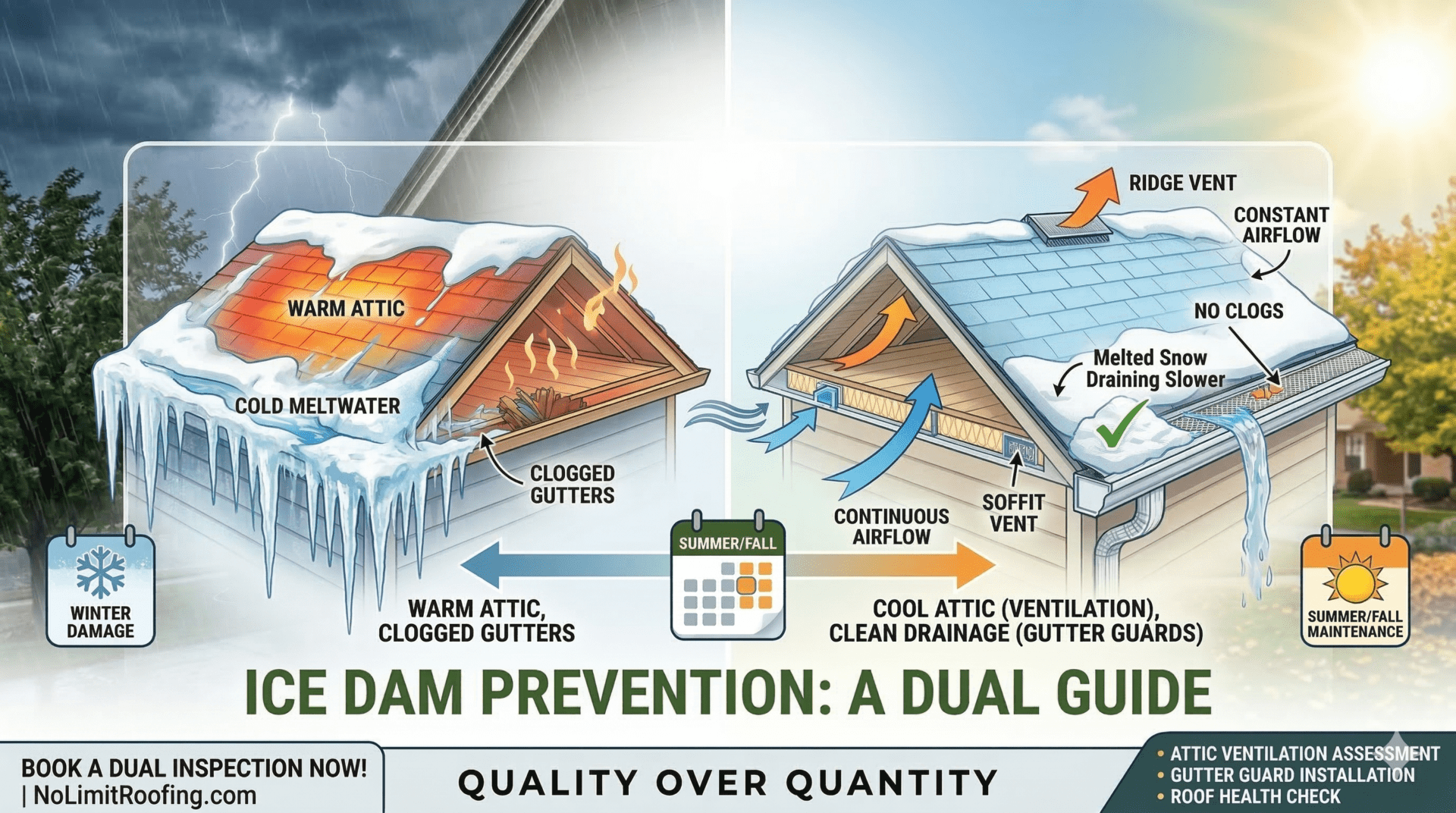 Ice Dam Prevention Denver in Summer: Gutters & Ventilation