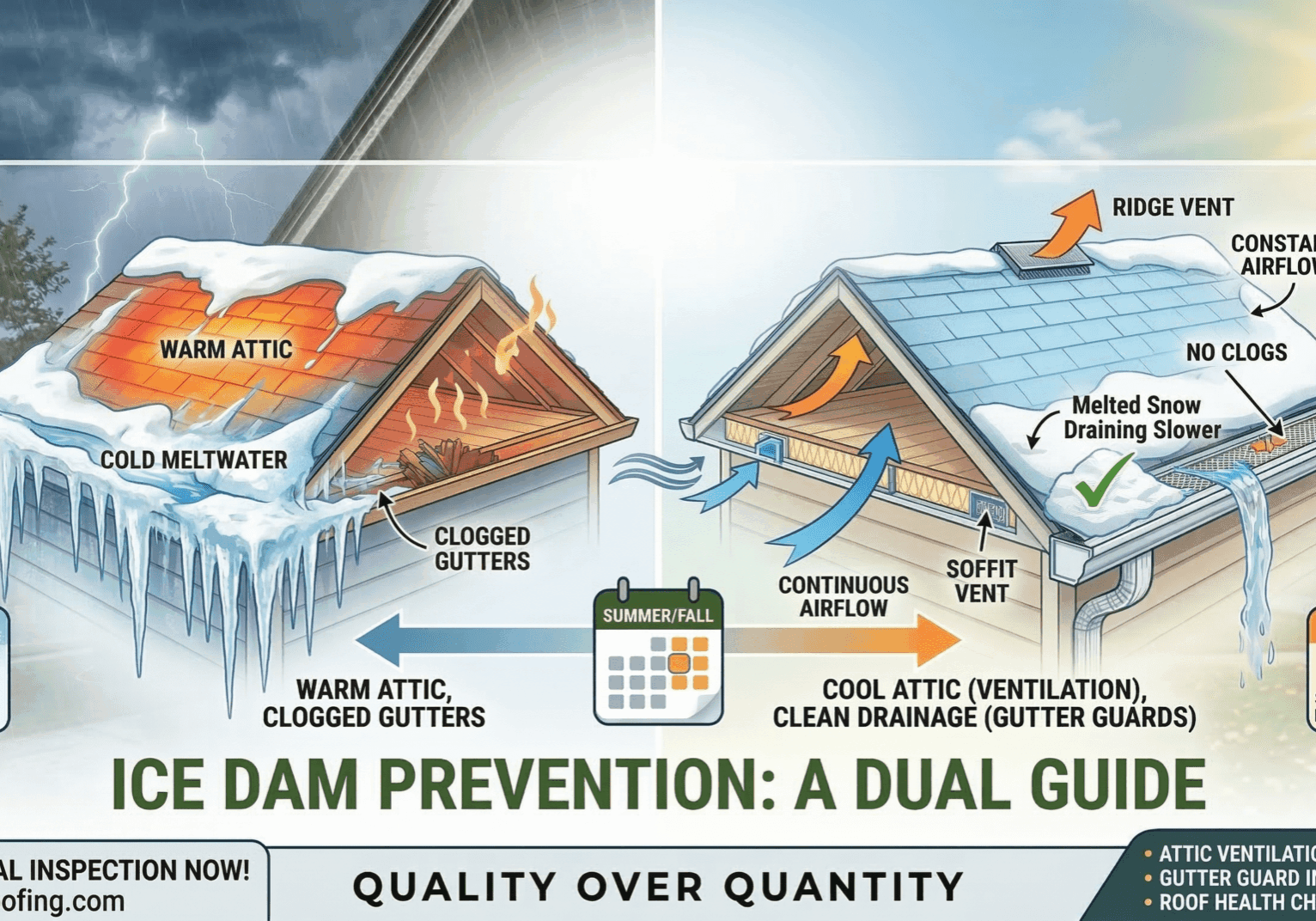 Ice Dam Prevention Denver in Summer: Gutters & Ventilation