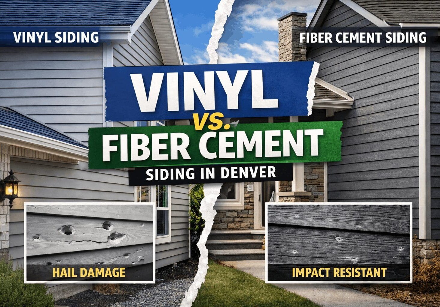 vinyl vs fiber cement siding Denver exterior comparison on residential home